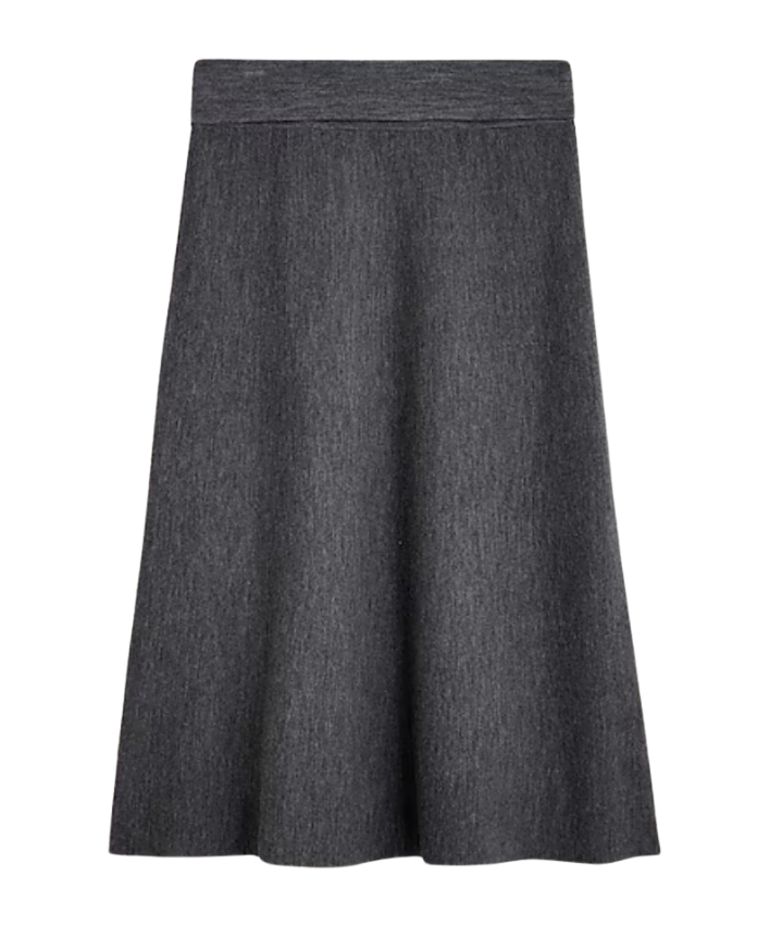 Foldover Sweater Midi Skirt